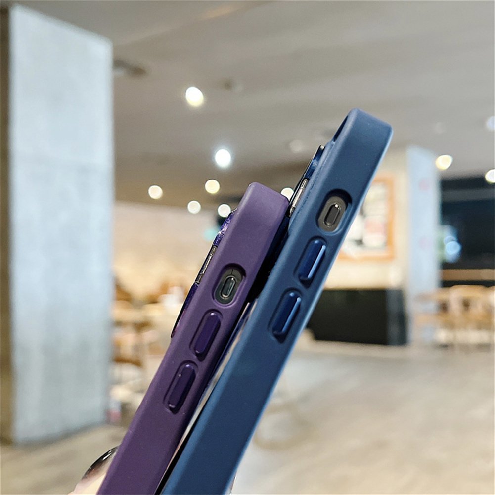 Metal Stand Camera Lens Glass Film Magnetic Phone Case For iPhone 16 Pro Max Wireless Charging Clear Mobile Phone Cover