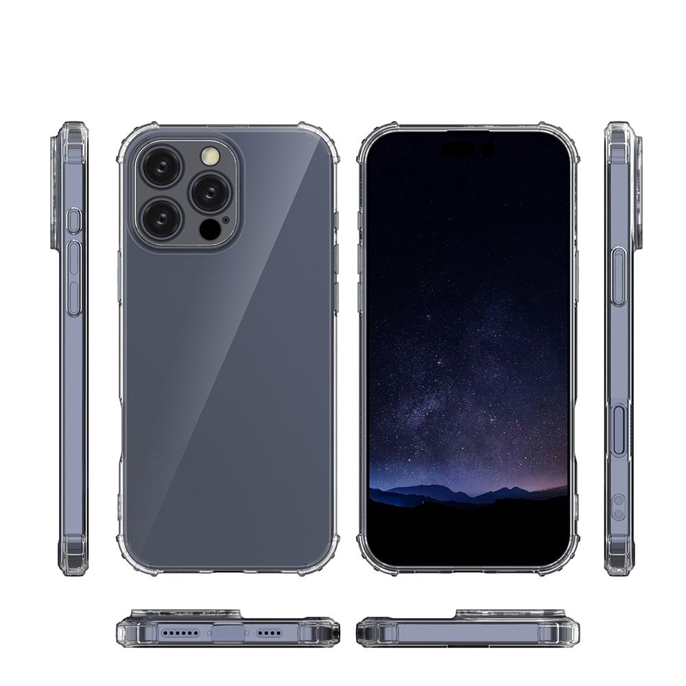 For iPhone 16 Pro Case Shock Absorption Air Cushion Corner Soft TPU Clear Mobile Phone Case Cover For iPhone 15 16 Pro Max Plus