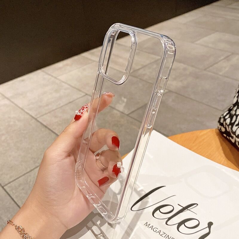 Slim Fit Drop-resistant Clear Crystal Acrylic TPU Phone Cases UV Printing Clear Hard Transparent case For iPhone 16 15 14 13 12