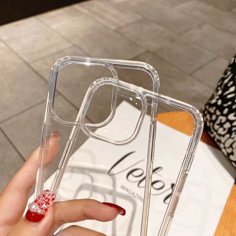 Slim Fit Drop-resistant Clear Crystal Acrylic TPU Phone Cases UV Printing Clear Hard Transparent case For iPhone 16 15 14 13 12