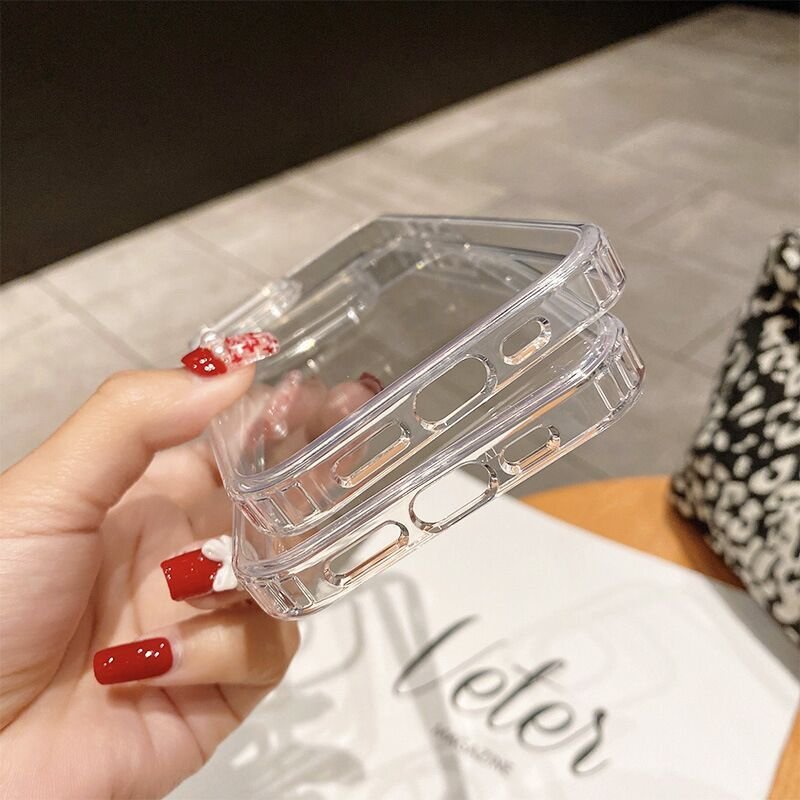 Slim Fit Drop-resistant Clear Crystal Acrylic TPU Phone Cases UV Printing Clear Hard Transparent case For iPhone 16 15 14 13 12