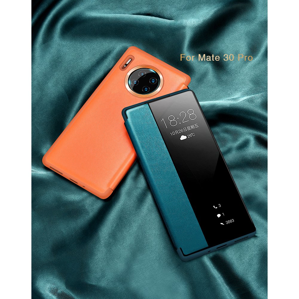 Leyi Luxury Leather View Stand Flip Cover Case Smart Mirror Pu Leather Business Mobile Phone Cases for huawei series
