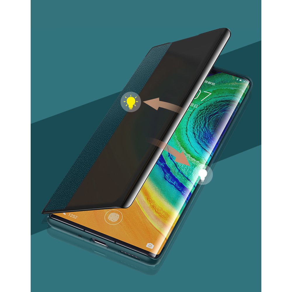 Leyi Luxury Leather View Stand Flip Cover Case Smart Mirror Pu Leather Business Mobile Phone Cases for huawei series