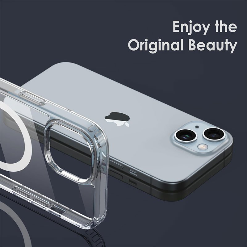 transparent wireless charge magnetic wholesale clear Acrylic TPU Plastic cell mobile phone case For iPhone 16 15 14 pro plus max