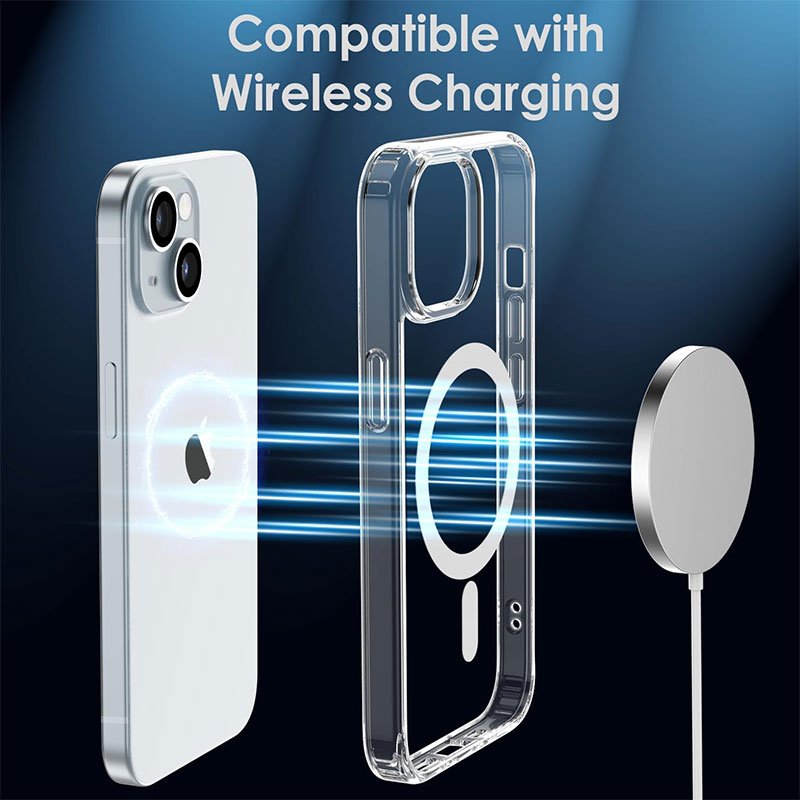 transparent wireless charge magnetic wholesale clear Acrylic TPU Plastic cell mobile phone case For iPhone 16 15 14 pro plus max