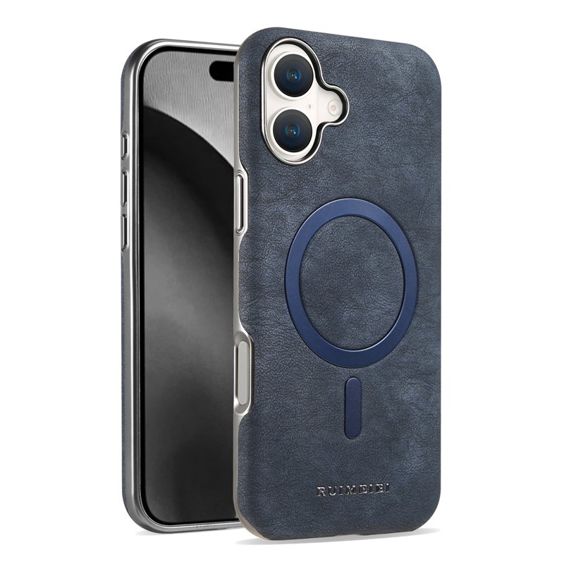 High Quality Leather Magnetic Phone Case For iPhone 16 Pro Max Electroplated Frame Shockproof Phone Case For iPhone 15 14 13