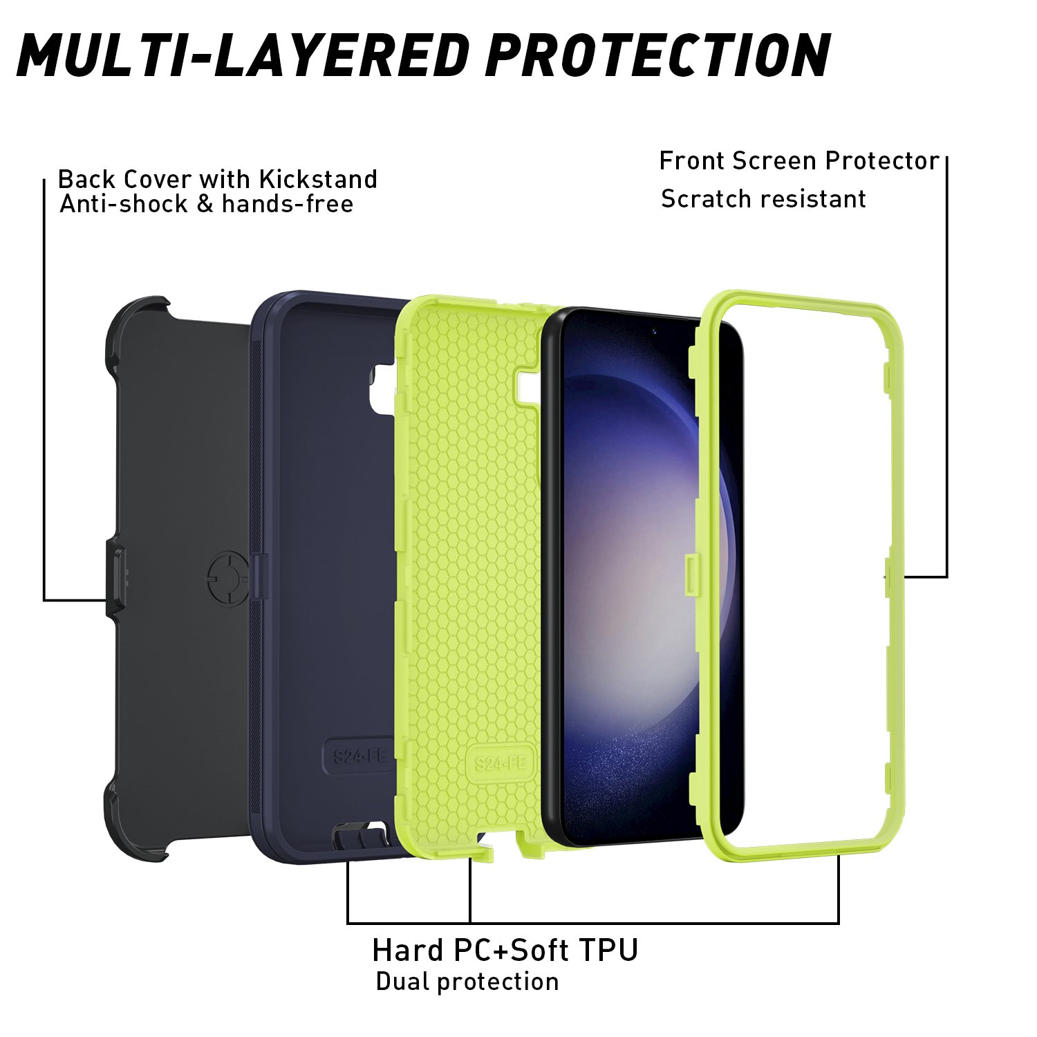 Heavy Duty Rugged Belt Clip Mobile Phone Case For Samsung Galaxy A13 A14 A15 A35 A53 A55 5G Robot Defender Phone Cover