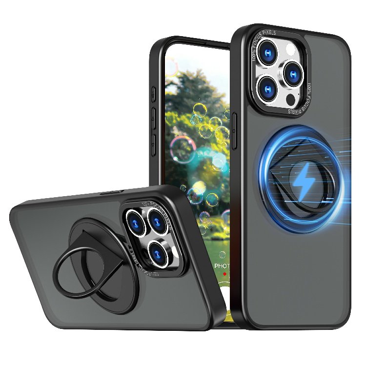 Shockproof clear Matte magnetic PC Stand case for iPhone 14 13 magnet case wireless charging phone cases for iphone 11 12
