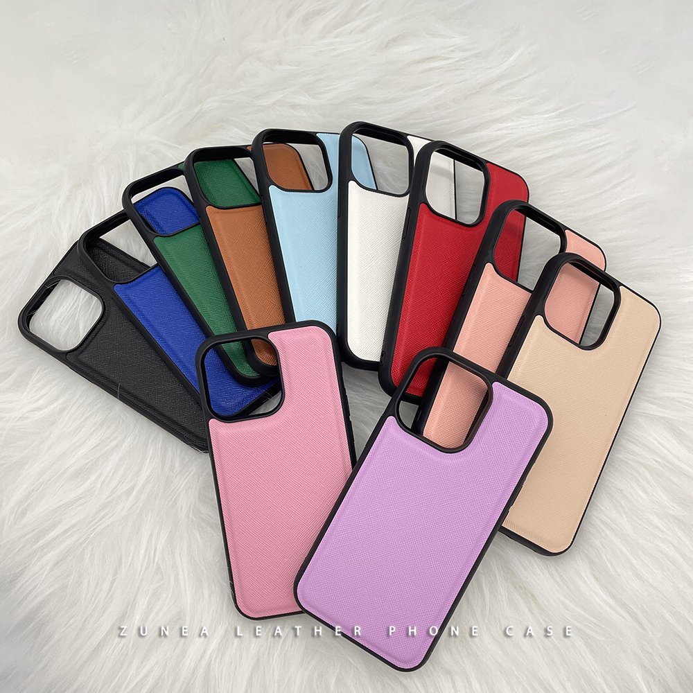 Ready to Ship 3D raised Vegan PU Saffiano Leather Mobile Cellphone back covers phone case fundas piel stock for iPhone 14 13 15