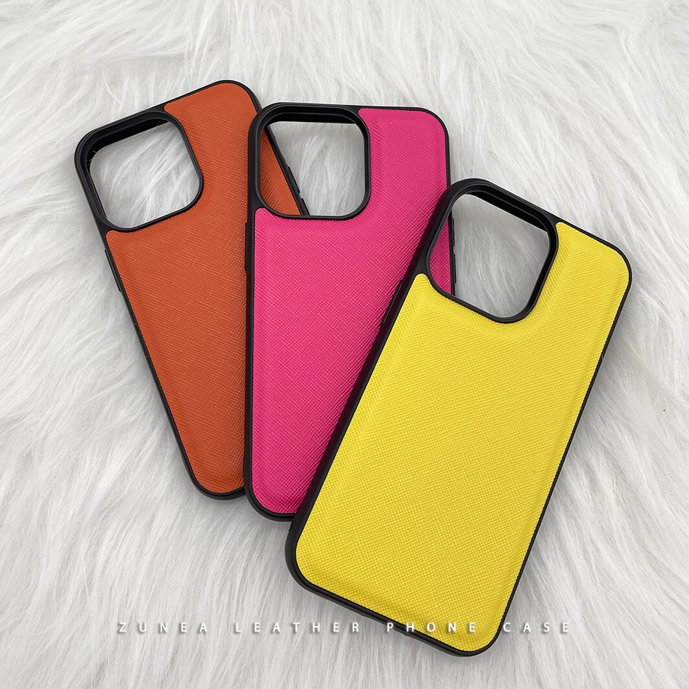Ready to Ship 3D raised Vegan PU Saffiano Leather Mobile Cellphone back covers phone case fundas piel stock for iPhone 14 13 15