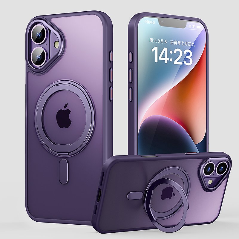 Magnetic 360 degree rotating stand phone case Anti-fall mobile phone case for iphone16 pro