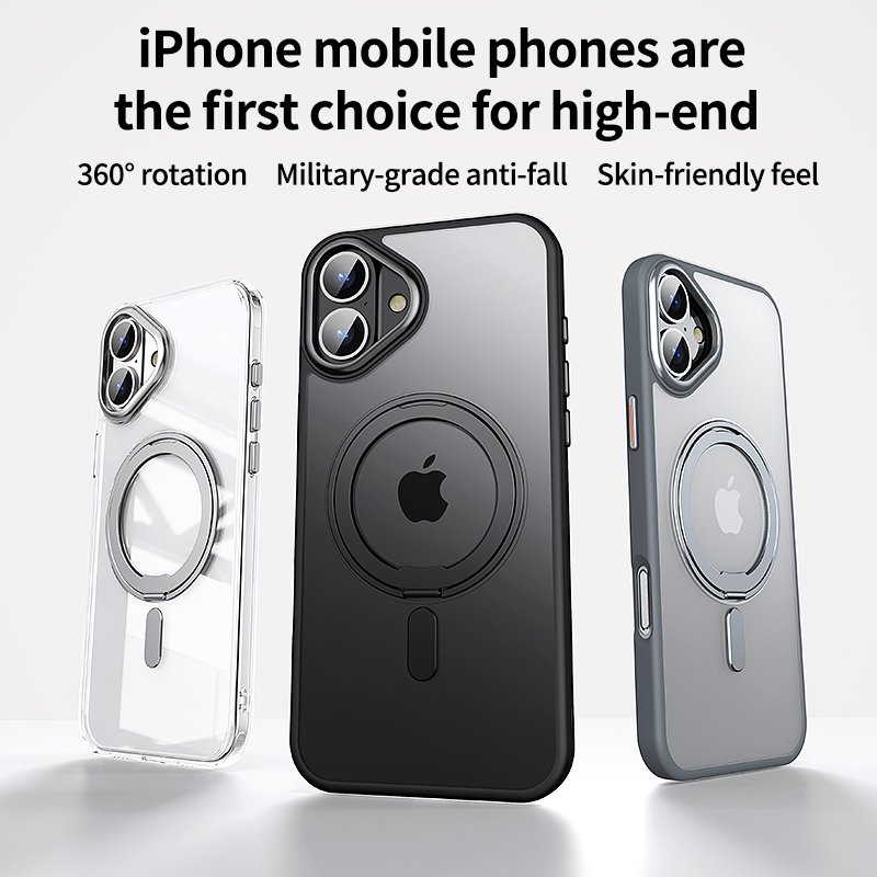 Magnetic 360 degree rotating stand phone case Anti-fall mobile phone case for iphone16 pro