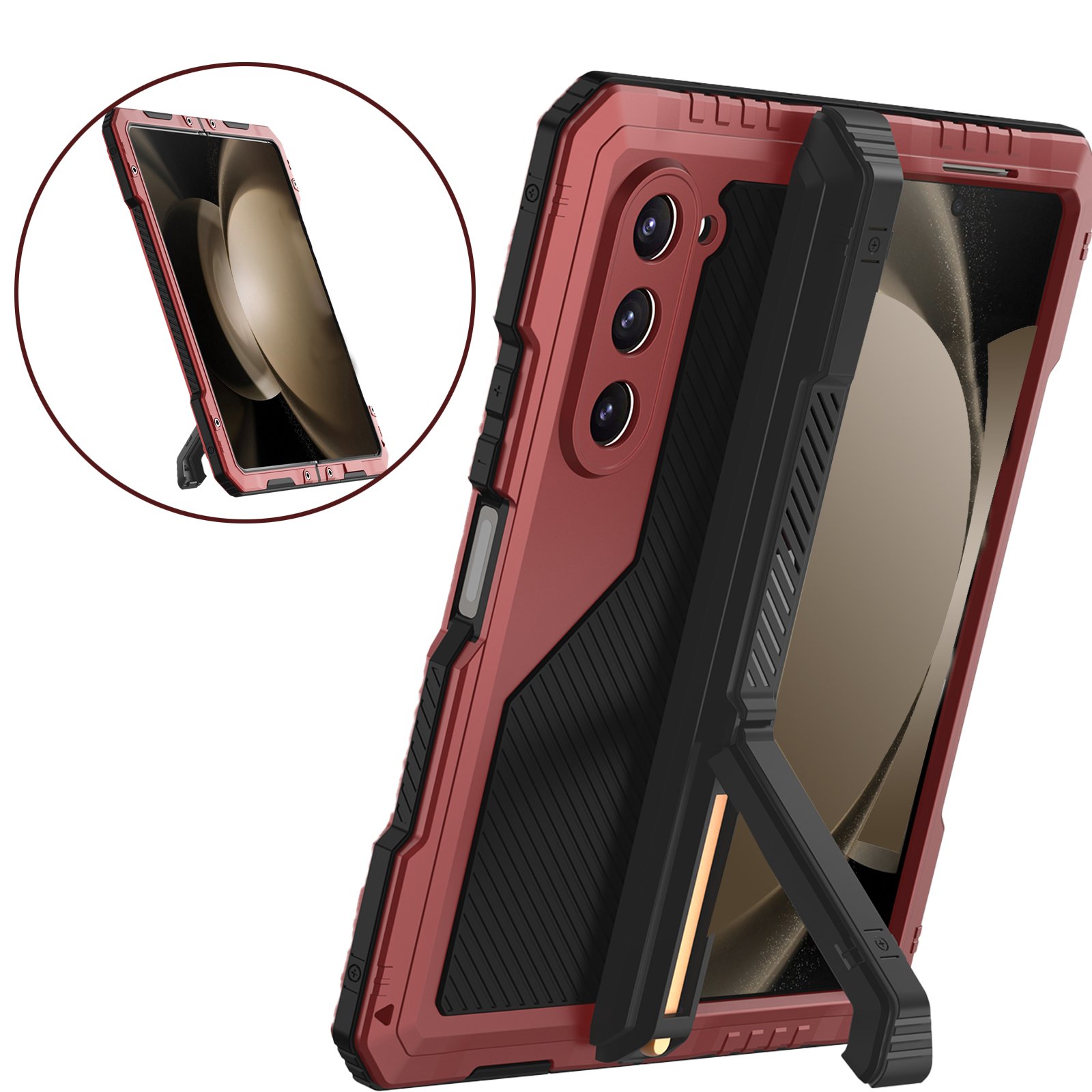 HOT Selling Mobile Phone Cases Dustproof Shockproof Armor Metal Rotatable Cell Phone Case Rugged Phone Case For Z Flod5