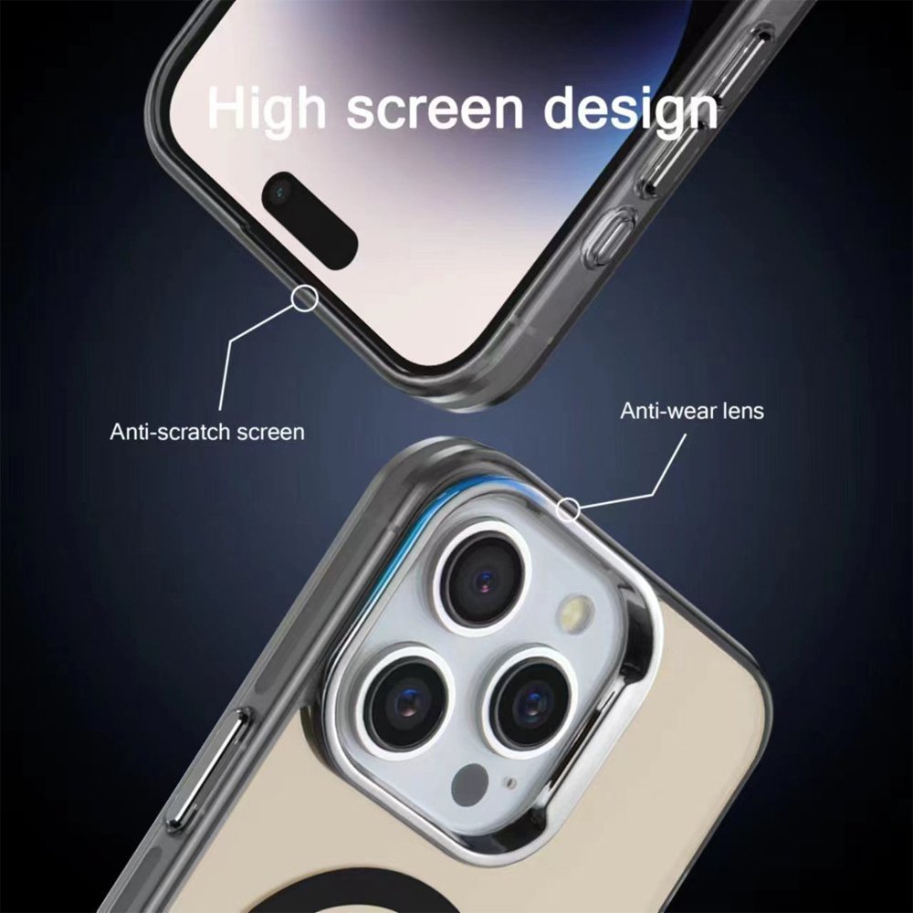 high quality lens frame IMD plating laser magnetic cover hard PC ACrylic phone Case For Iphone 15 pro max 16