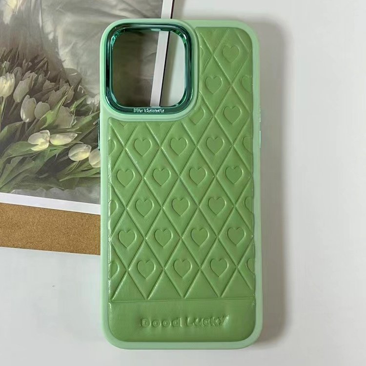 custom trendy fashion premium luxury tpu leather love heart design mobile phone case for iphone 15 14 13 12 11 pro max plus 7 8
