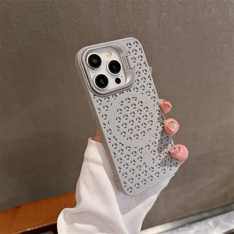 AilesTecca 16 pro max Smartphone Heat Radiation Dissipation Holder Stand Magnetic Mobile Cover For iPhone 15 Cell Phone Case