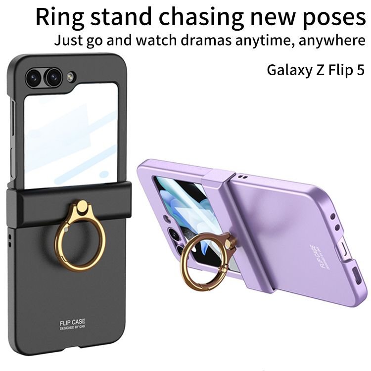 For Samsung z flip 5 phone case ultra-thin hinge ring folding screen shell film protective case Flip5 5G case