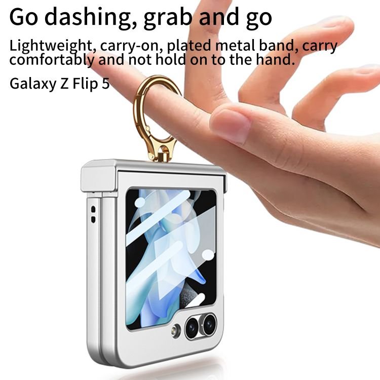 For Samsung z flip 5 phone case ultra-thin hinge ring folding screen shell film protective case Flip5 5G case