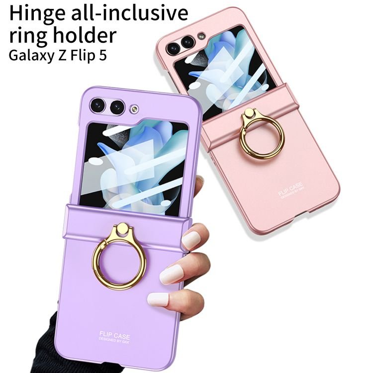 For Samsung z flip 5 phone case ultra-thin hinge ring folding screen shell film protective case Flip5 5G case