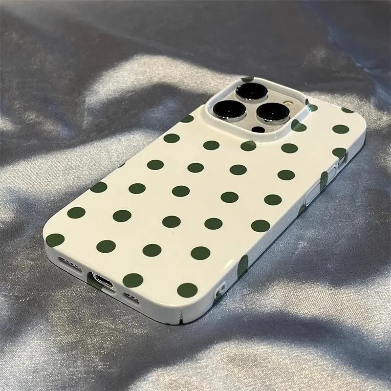 Simple Blue And White Dots Case For IPHONE 15PRO MAX 14 13 PRO 13 PRO MAX 15 15PLUS 15PRO Case Acrylic Hard Mobile Phone Cases