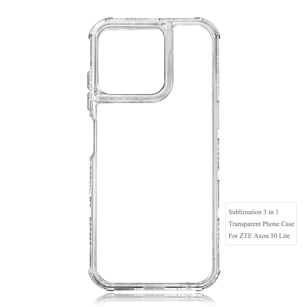 Popular DIY Blank Sublimation 2D 3in1 Heavy Duty Shockproof Mobile Phone Case For ZTE AXON 50 LITE 4G / AXON 60 / Blade A52 Lite