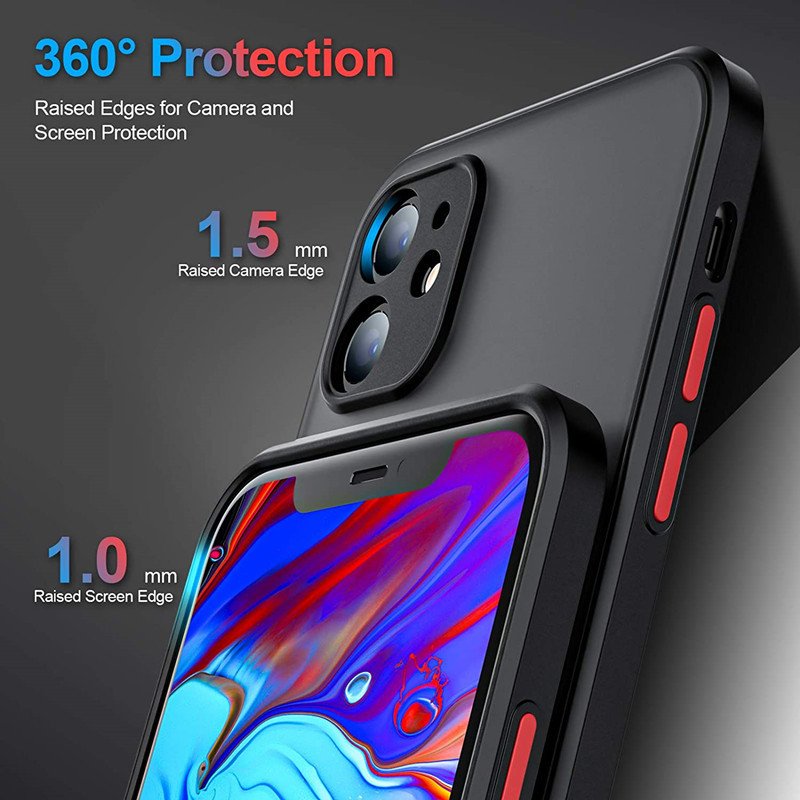 For iPhone XS Back Cover , Fashion Color Translucent Matte Hard Shell Hybrid TPU Phone Case For iPhone X XS Max 11 12 13 14 15