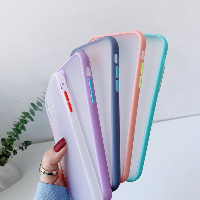 For iPhone XS Back Cover , Fashion Color Translucent Matte Hard Shell Hybrid TPU Phone Case For iPhone X XS Max 11 12 13 14 15