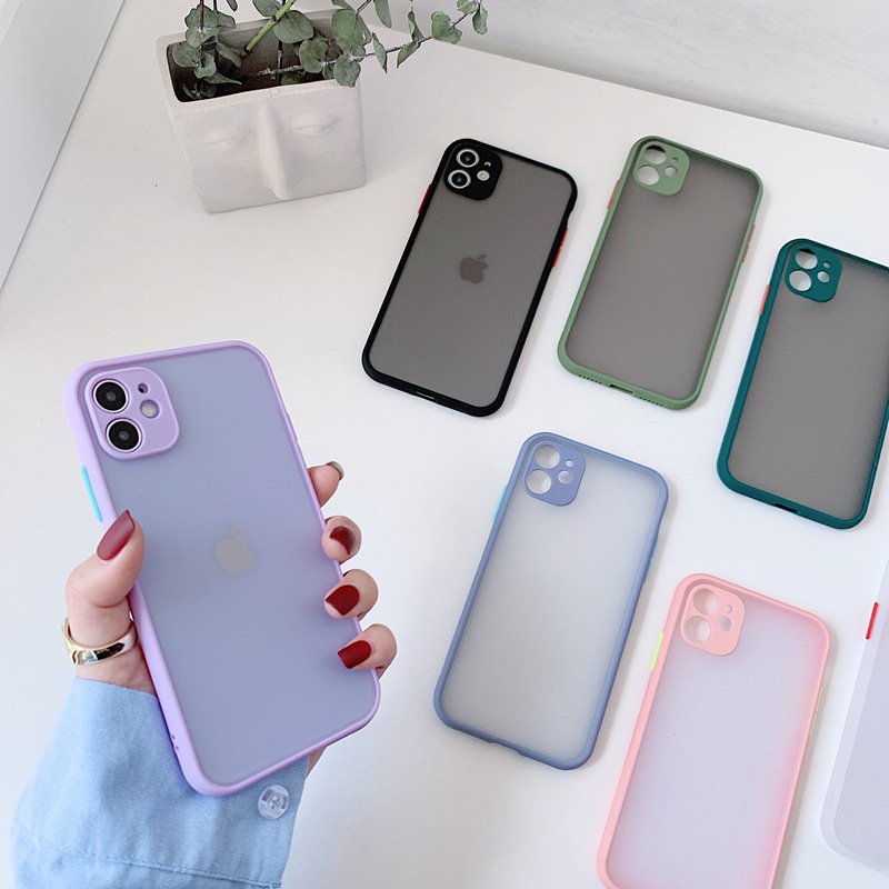 For iPhone XS Back Cover , Fashion Color Translucent Matte Hard Shell Hybrid TPU Phone Case For iPhone X XS Max 11 12 13 14 15