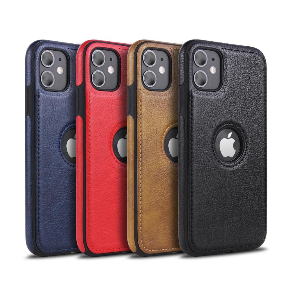 Leather Phone Case for iPhone 11 Lychee Pattern PU Leather Back Cover Mobile Phone Shell Case for Apple iPhone 13 Pro Max 12 Pro