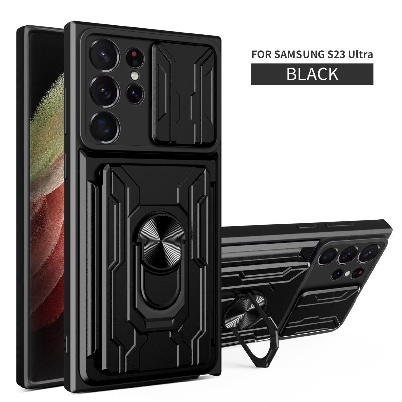 Magnetic Holder Armor Card Slot Bracket kickstand Phone Cases For Samsung Galaxy S24 Ultra