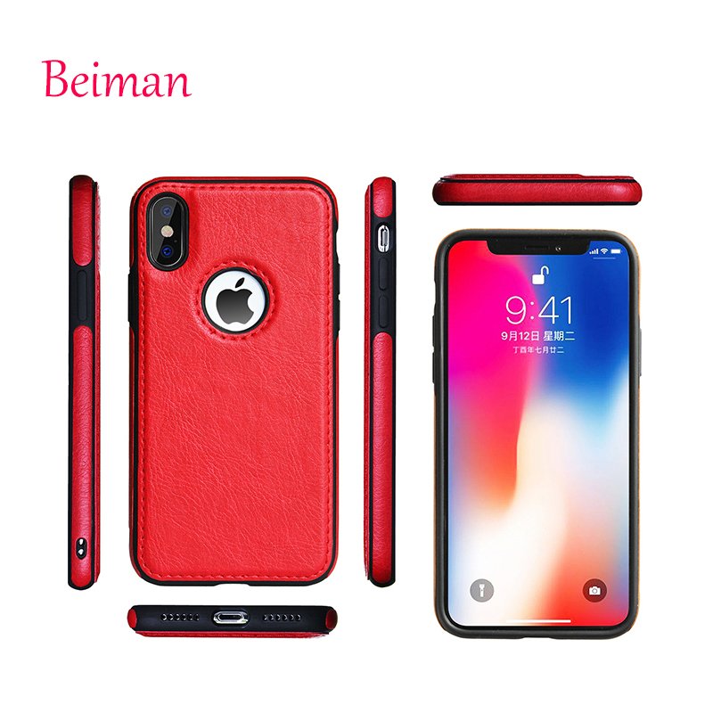 For iphone xs leather case for iphone x Leather Pattern Back Cover Case