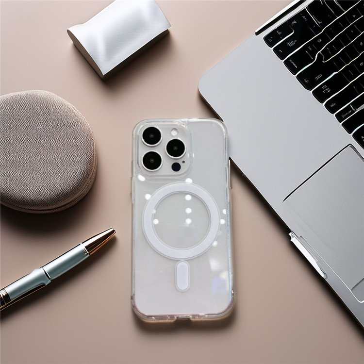 Shenzhen Custom Logo Magnetic Transparent PC Phone Case for iPhone 14/15 Max S24 Ultra Models