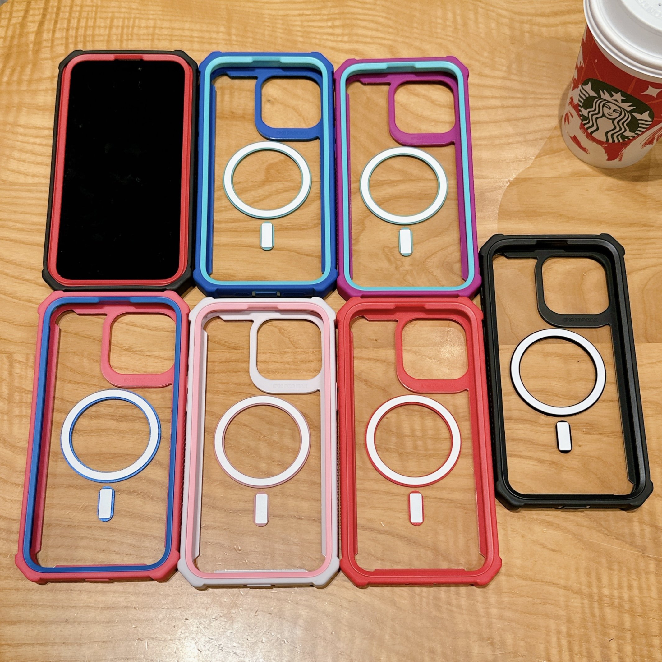 Space Shell Magnetic Suction Solid Color Edge Cell Phone Case for iPhone 15 Shockproof Wireless charging Full protected