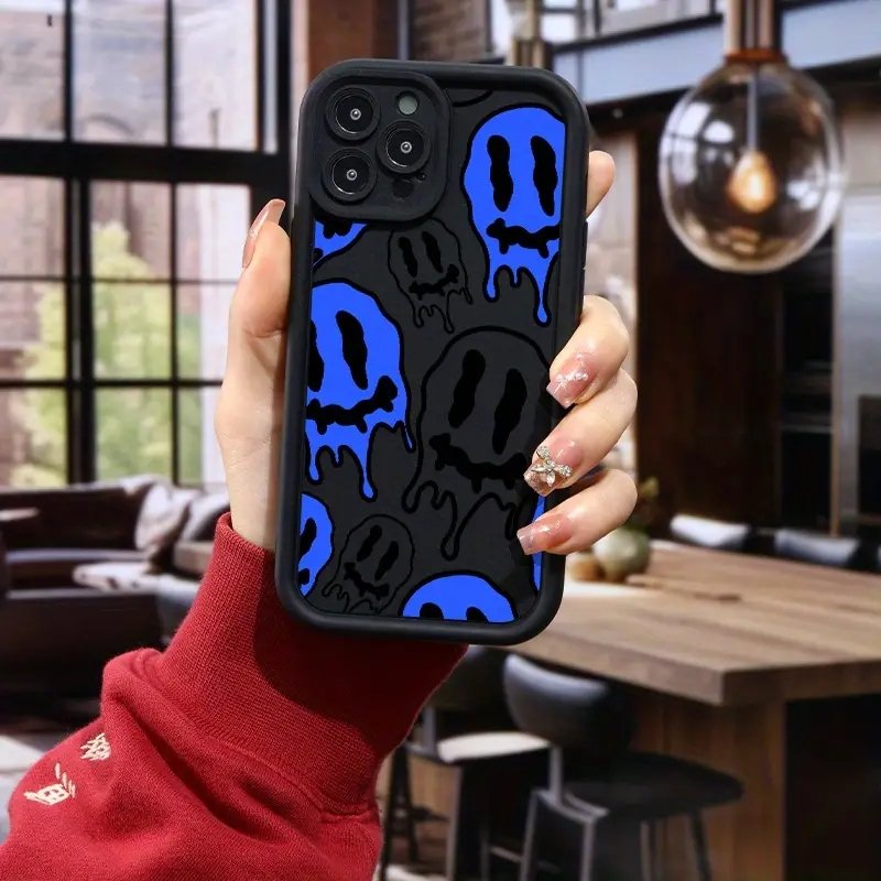 New Popular Design Blue Ghost Face Phone case For iPhone 15 Pro Max 14 13 12 11 XS XR personality candy Shockproof Mobile Cover