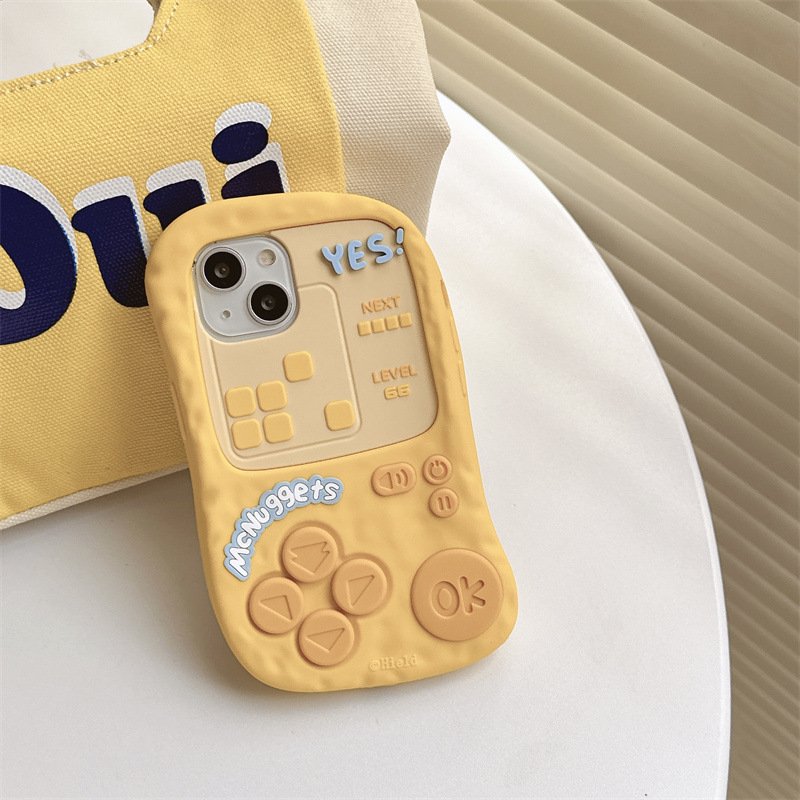 Cute Game Machine silicone Mobile Phone Case For iPhone 16 15 14 13 12 11 Pro max Chicken Fashion Cartoon Shockproof Back Cover