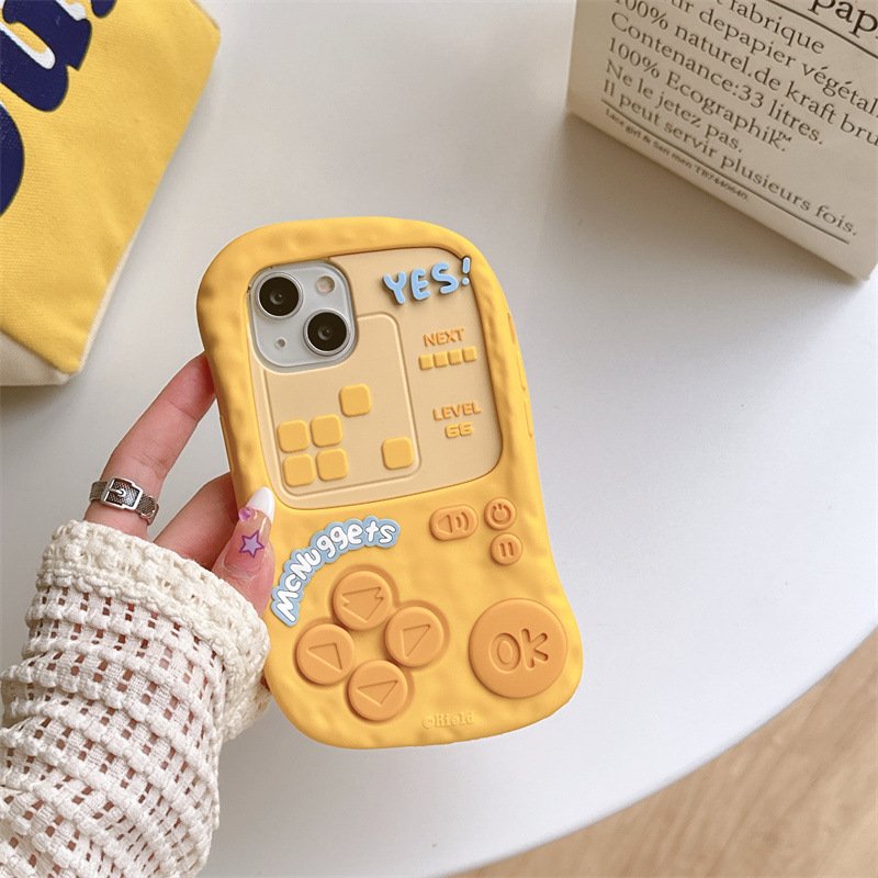 Cute Game Machine silicone Mobile Phone Case For iPhone 16 15 14 13 12 11 Pro max Chicken Fashion Cartoon Shockproof Back Cover