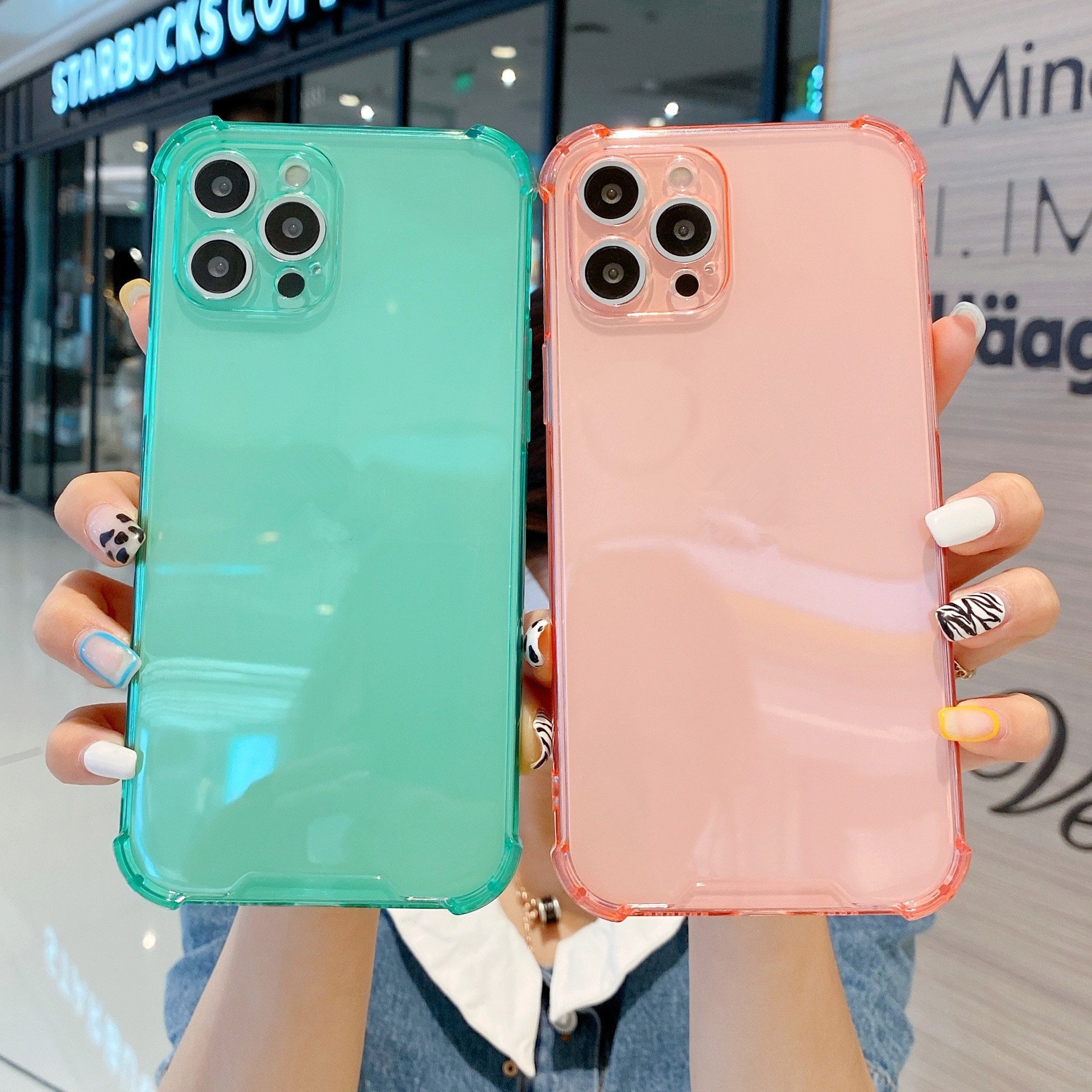 Hot Sale Soft TPU Fluorescent Color Clear Shockproof Mobile Phone Case for iPhone 15 Pro Max 14 Plus 13 12 11 X XR XS SE 6 7 8