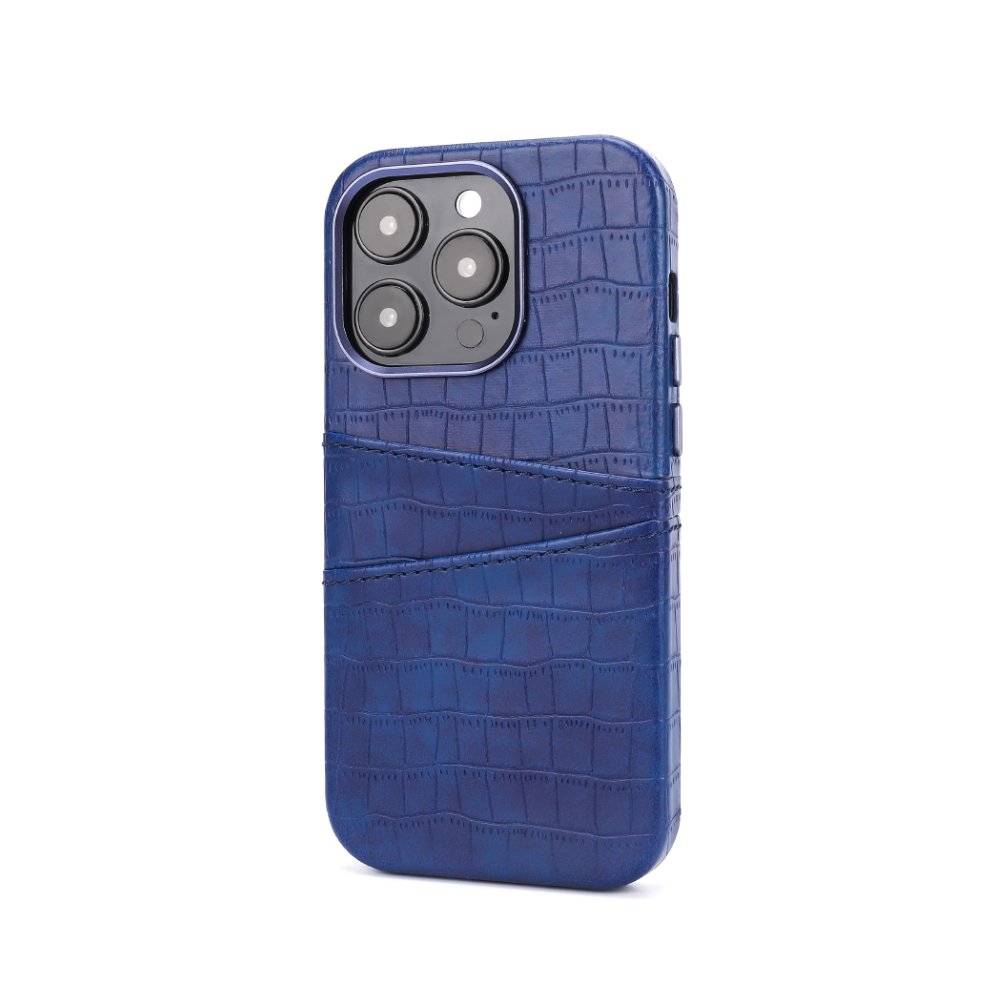Luxury Crocodile grain vegan leather shockproof Phone case with cards slots for iphone 14 pro