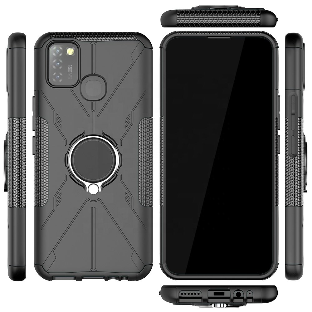 Shockproof PC TPU Smartphone Case Cellphone Cover For Infinix Hot 10 Lite Play Smart 5 Phone Case With Ring Holder