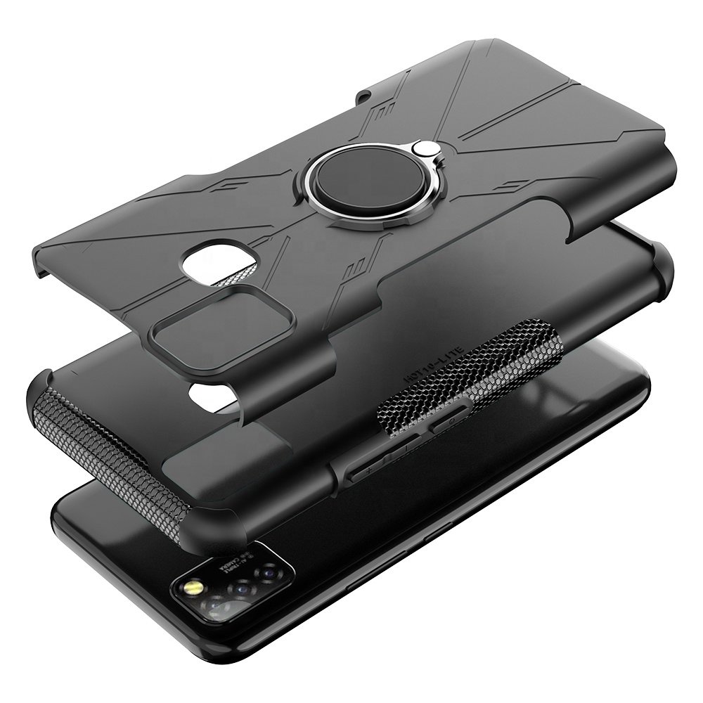 Shockproof PC TPU Smartphone Case Cellphone Cover For Infinix Hot 10 Lite Play Smart 5 Phone Case With Ring Holder