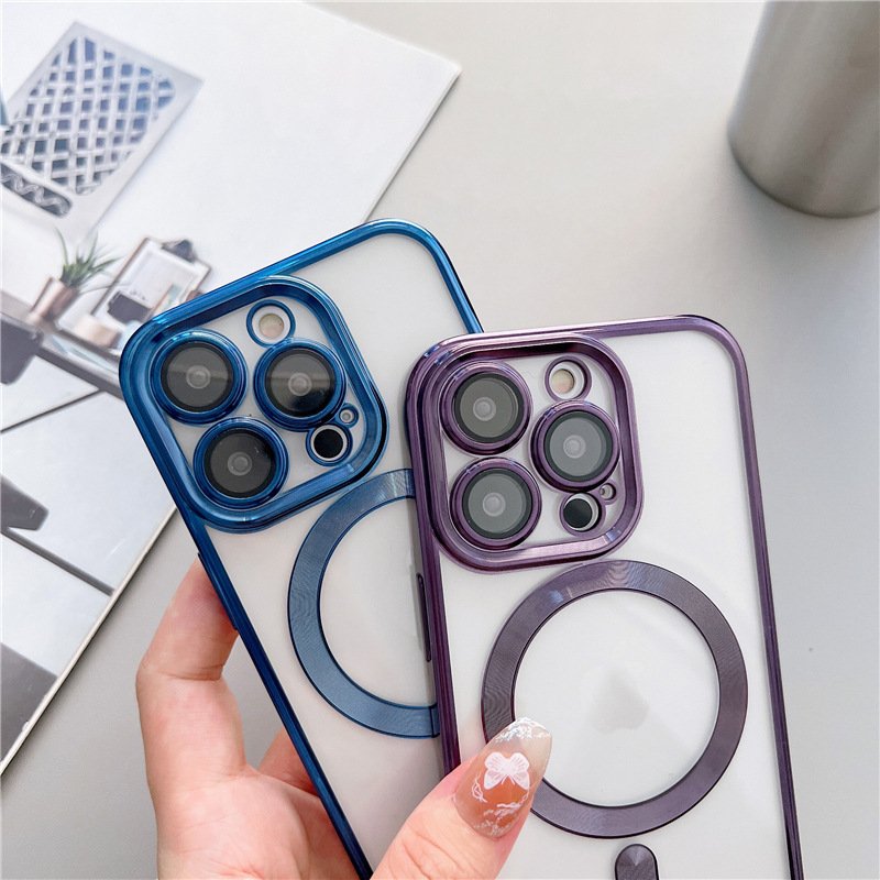 2023 New Trendy Magnetic Case Cover Shockproof Wireless Charging safe Cell Phone Case For IPhone 14 13 12 Pro Max Plus