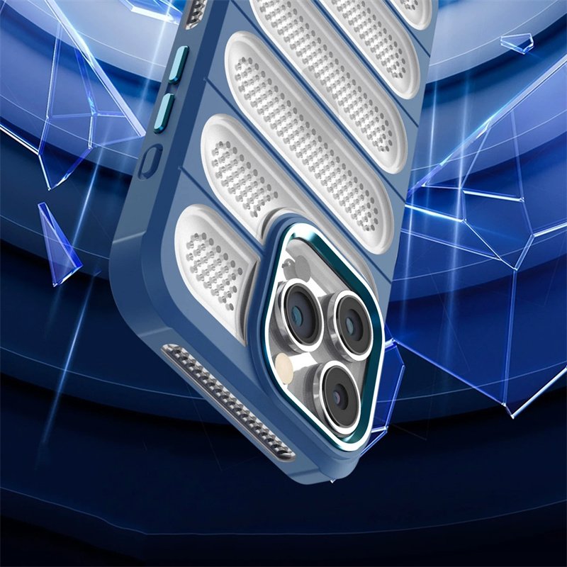 Breathable Mesh Dots Heat Dissipation Armor Phone Cover For iPhone 16 15 Pro 14 Plus 13 12 11 ProMax Matte Shockproof Shell