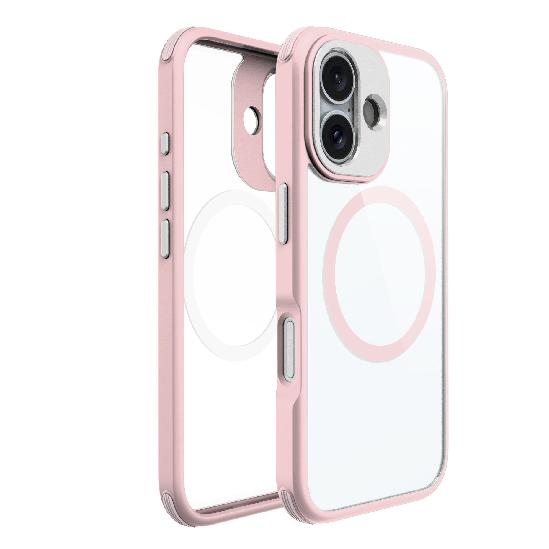 Beelan New Luxury Shockproof TPE Premium Aluminum Alloy Buttons Camera Ring Clear PC Magnetic Case For iPhone 16 Pro Max