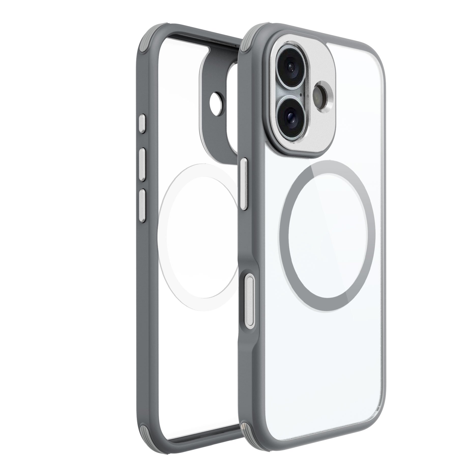 Beelan New Luxury Shockproof TPE Premium Aluminum Alloy Buttons Camera Ring Clear PC Magnetic Case For iPhone 16 Pro Max