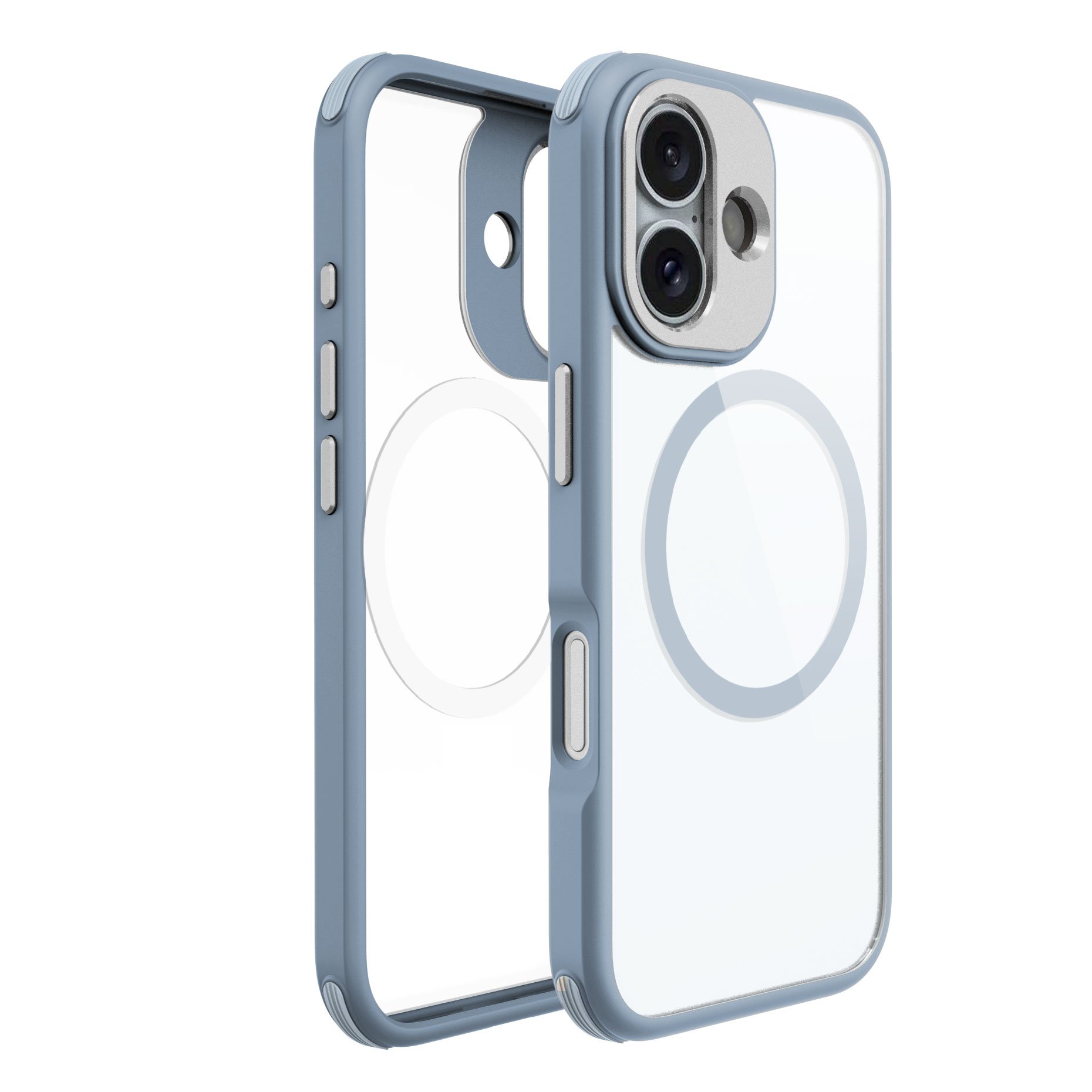 Beelan New Luxury Shockproof TPE Premium Aluminum Alloy Buttons Camera Ring Clear PC Magnetic Case For iPhone 16 Pro Max