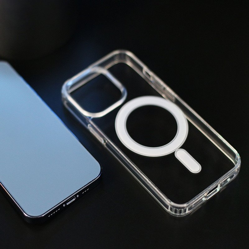 Luxury anti yellow Clear magnetic pc accessories transparent cell mobile phone case For IPhone 15 pro max 14 16