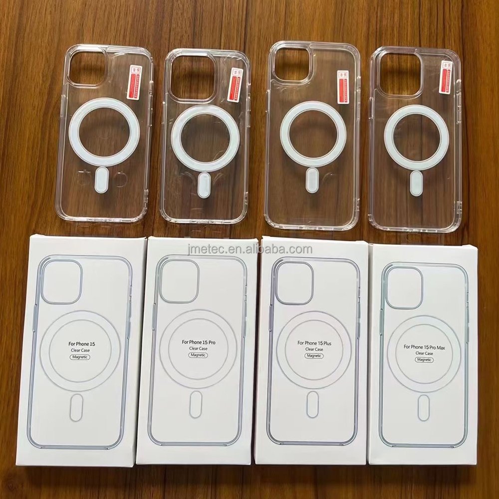 Luxury anti yellow Clear magnetic pc accessories transparent cell mobile phone case For IPhone 15 pro max 14 16