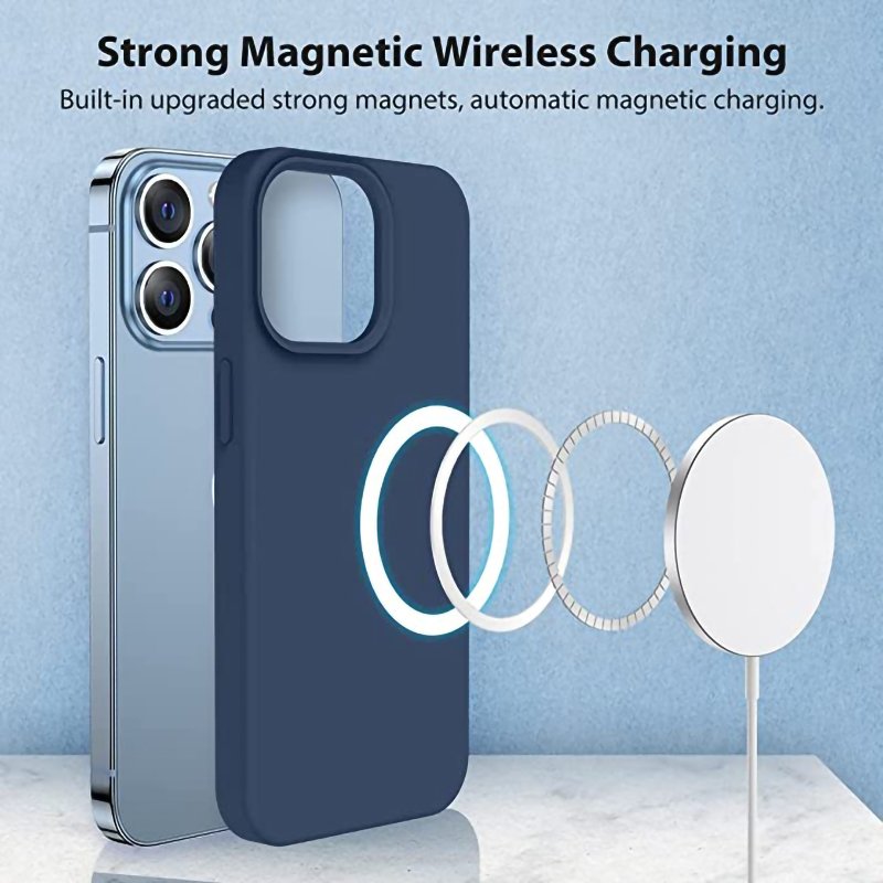 Factory wholesale price liquid silicone cell phone cases with wireless charging function for iphone 12 13 14 15 pro max plus