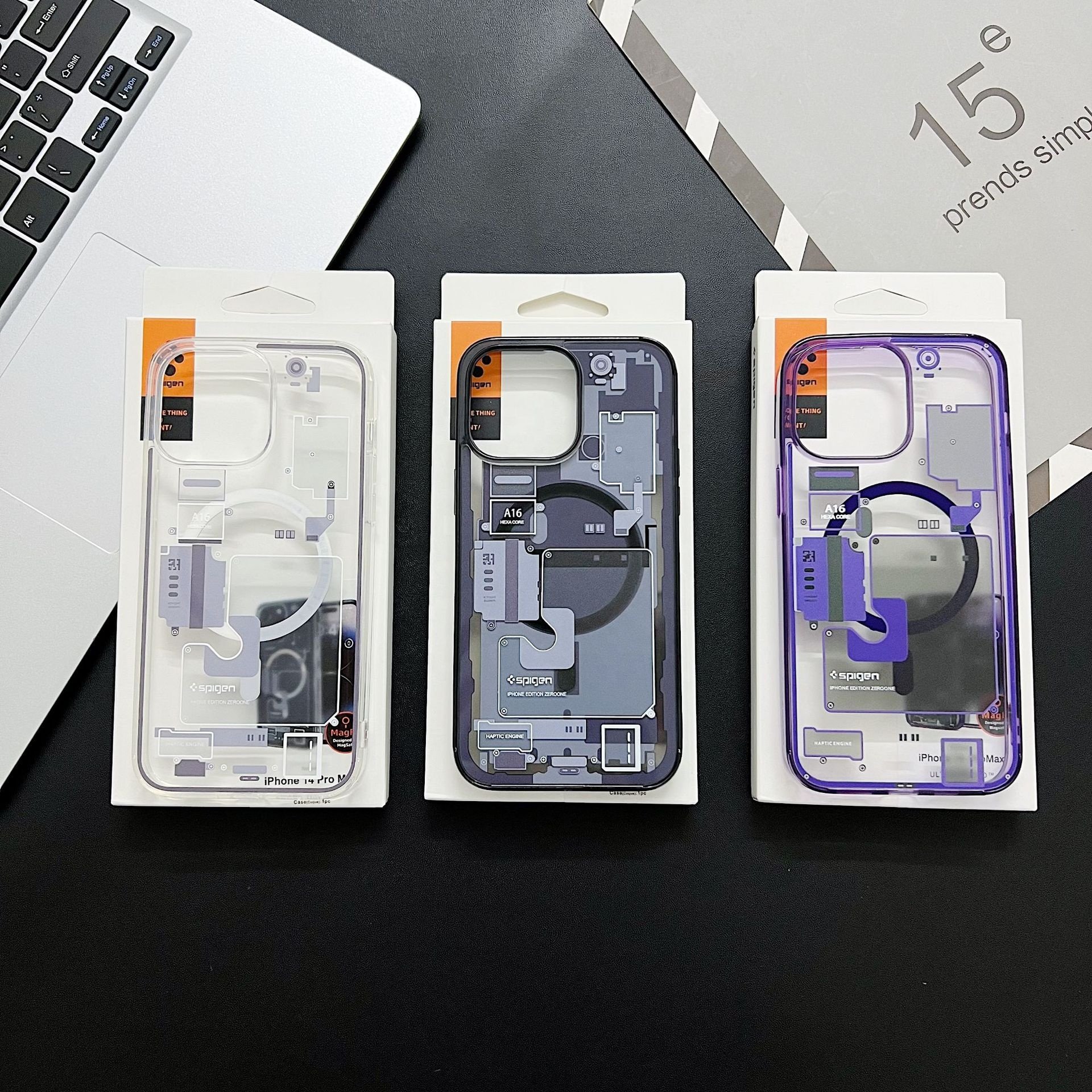 Circuit Board Technology Shell For iphone 11 12 13 14 15 Pro Max Anti-fall Magnetic Wireless Charger Mobile Phone Case