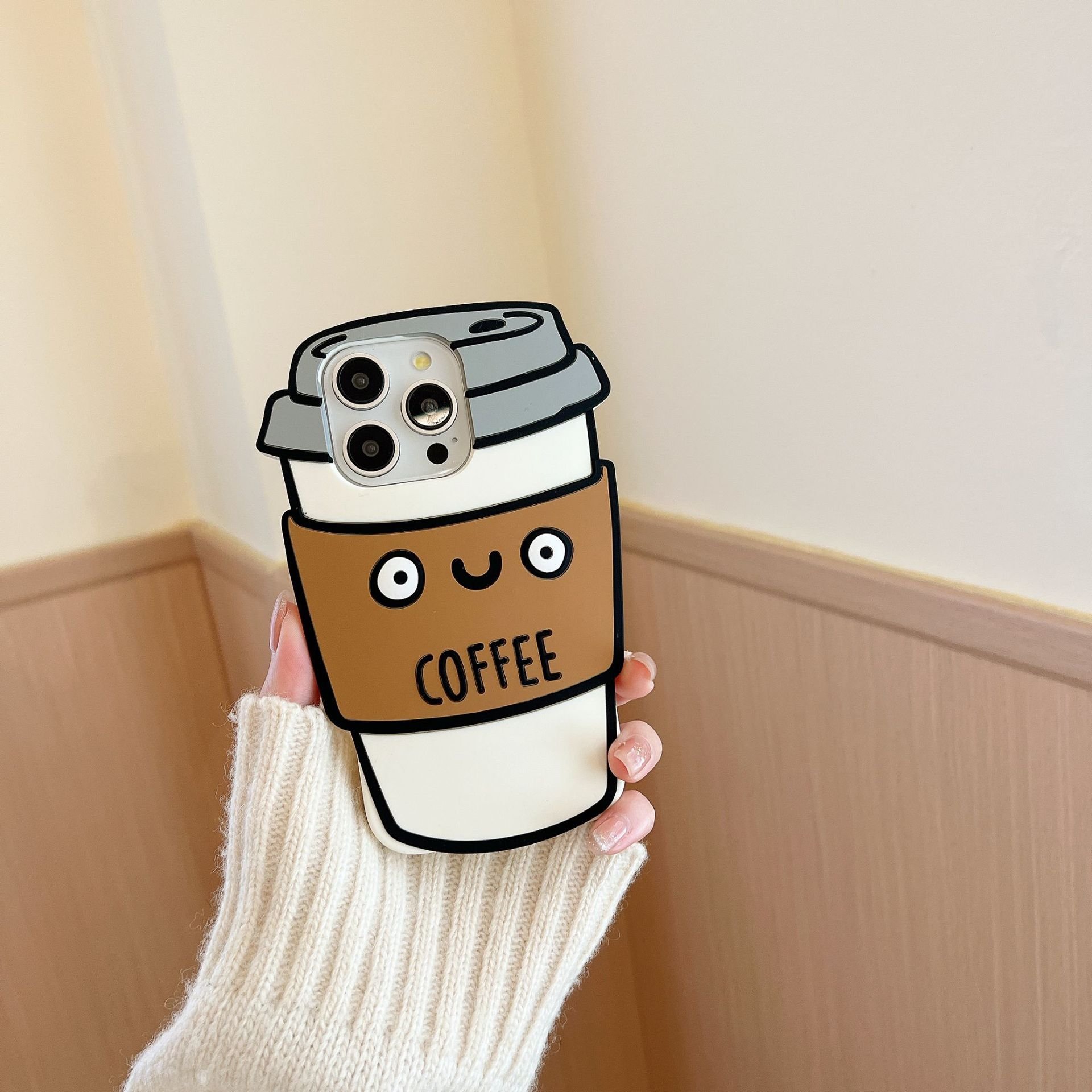 SHKL Wholesale Mobile Phone Case Cover Bag Cases Coffee Cup Bottle Silicone Waterproof Clear Design 13 14 15 Pro Max For iphone